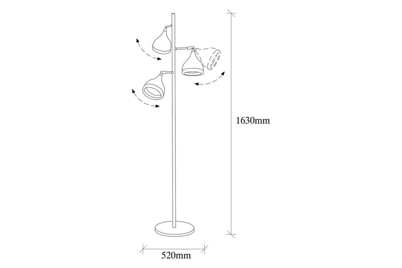 Gulvlampe Soodx Svart / Kobber - Kobber/Svart - Belysning - Innendørsbelysning & Lamper - Soveromslampe