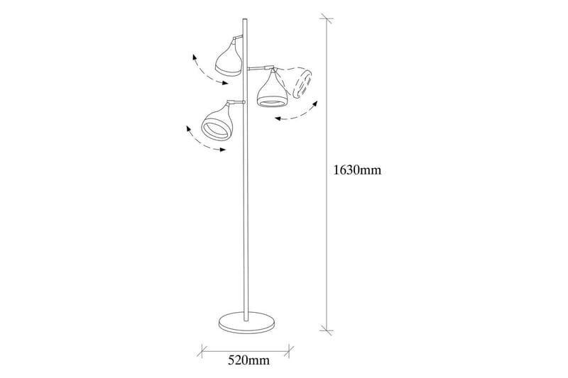 Gulvlampe Soodx Svart / Kobber - Kobber/Svart - Belysning - Innendørsbelysning & Lamper - Soveromslampe