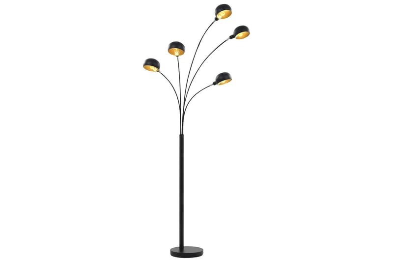St�ående lampe 200 cm 5 x E14 svart og gull - Svart - Belysning - Innendørsbelysning & Lamper - Gulvlampe - Femarmet gulvlampe