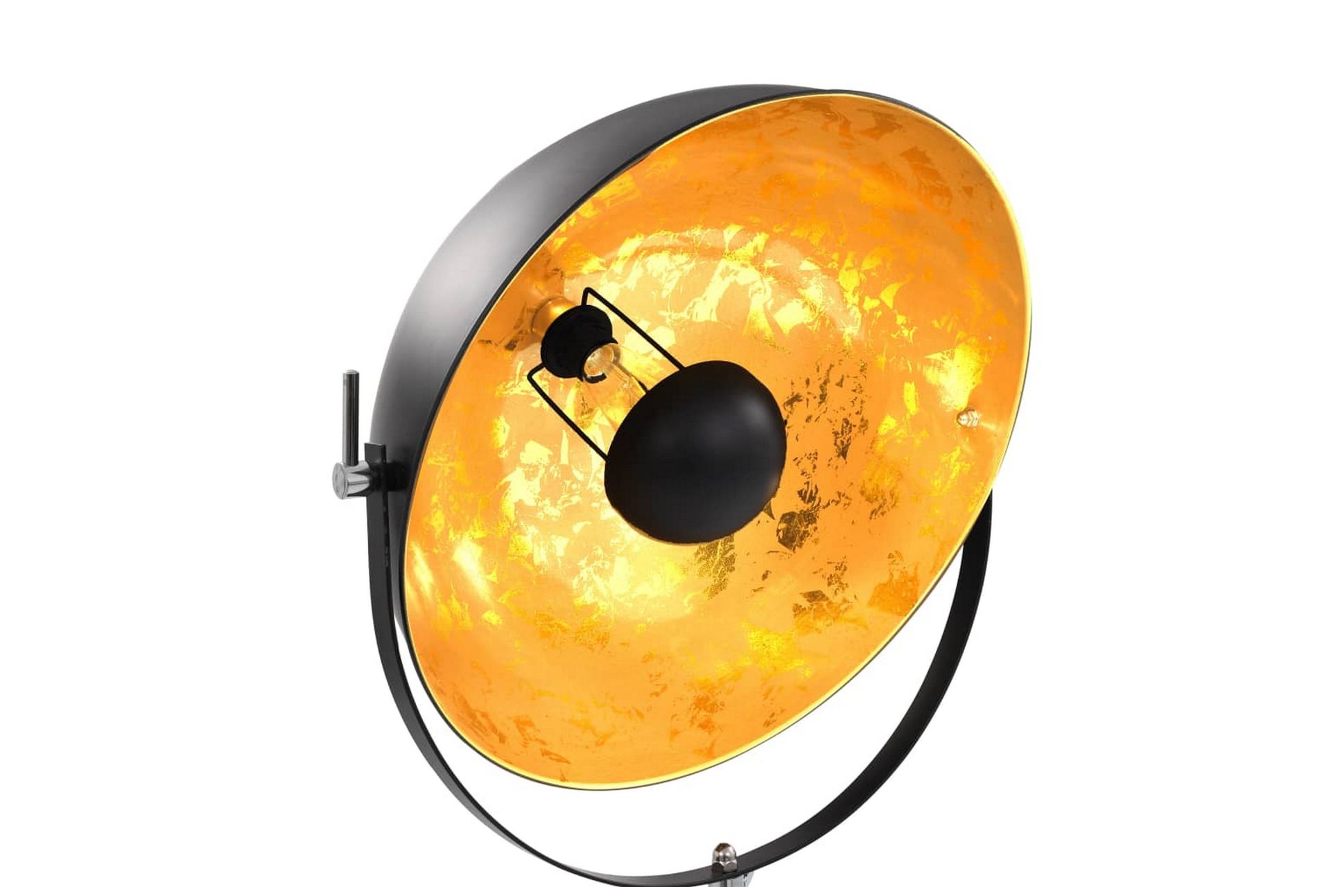 Stående lampe E27 svart og gull 51 cm - Svart - Belysning - Innendørsbelysning & Lamper - Gulvlampe