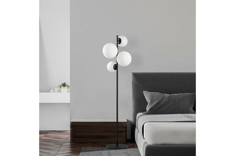 Gulvlampe Subin Svart / Hvit - Svart / Hvit - Belysning - Innendørsbelysning & Lamper - Soveromslampe