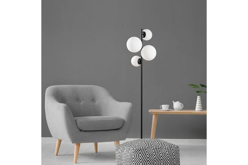 Gulvlampe Subin Svart / Hvit - Svart / Hvit - Belysning - Innendørsbelysning & Lamper - Soveromslampe