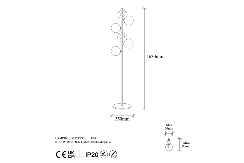 Gulvlampe Subin Vintage Transparent - Vintage Transparent - Belysning - Innendørsbelysning & Lamper - Soveromslampe