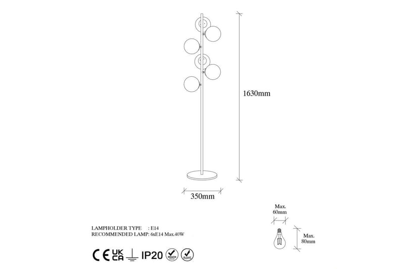 Gulvlampe Subin Vintage Transparent - Vintage Transparent - Belysning - Innendørsbelysning & Lamper - Soveromslampe