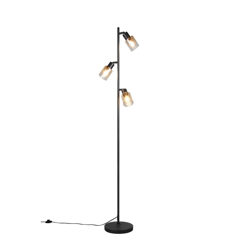Gulvlampe TRIO Cadiz - Matt svart/Amber - Belysning - Innendørsbelysning & Lamper - Soveromslampe