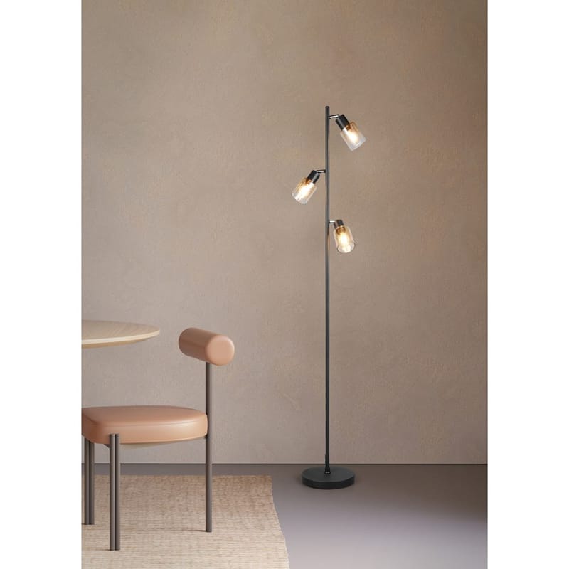 Gulvlampe TRIO Cadiz - Matt svart/Amber - Belysning - Innendørsbelysning & Lamper - Soveromslampe