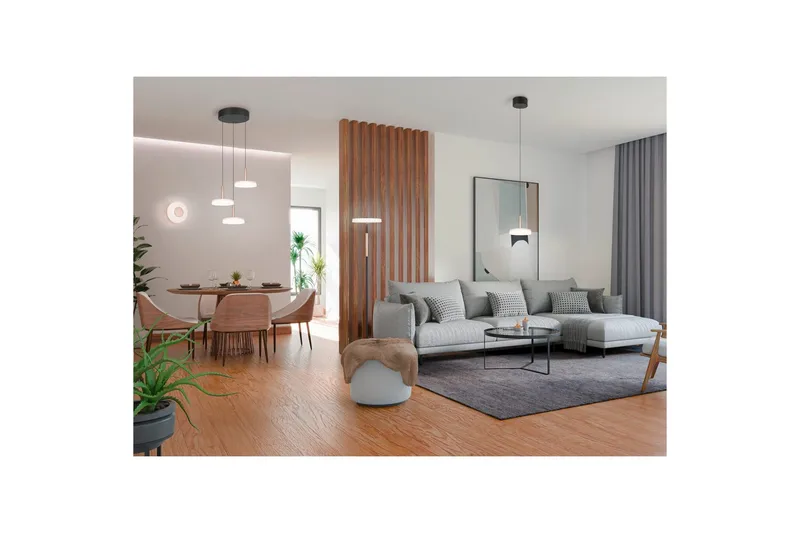 Gulvlampe TRIO Celeste Matt svart/hvit/kaffebrun - Matt svart/hvit/kaffebrun - Belysning - Innendørsbelysning & Lamper - Soveromslampe