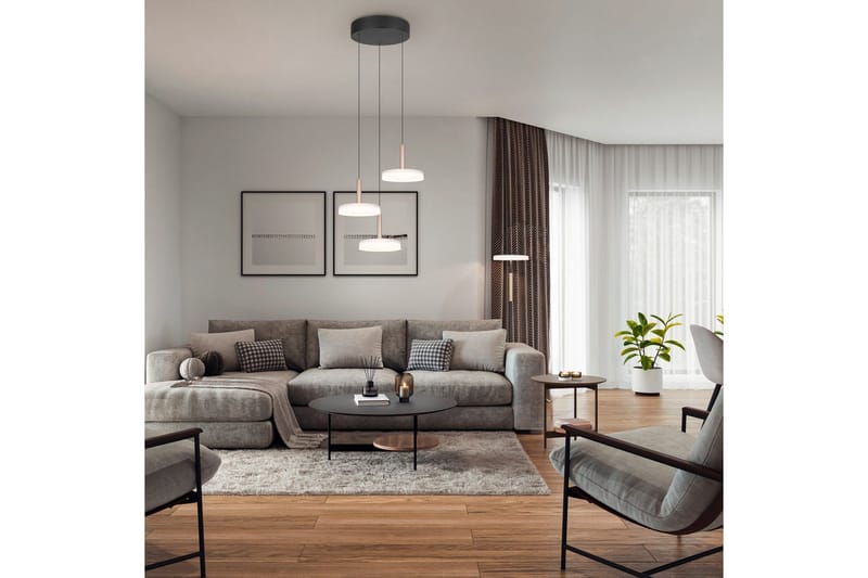 Gulvlampe TRIO Celeste Matt svart/hvit/kaffebrun - Matt svart/hvit/kaffebrun - Belysning - Innendørsbelysning & Lamper - Soveromslampe