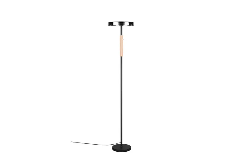 Gulvlampe TRIO Celeste Matt svart/krom/tre - Matt svart/krom/tre - Belysning - Innendørsbelysning & Lamper - Soveromslampe