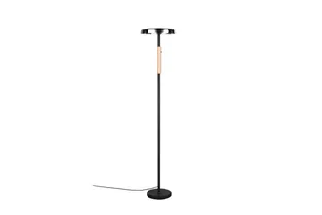 Gulvlampe TRIO Celeste Matt svart/krom/tre - Matt svart/krom/tre - Belysning - Innendørsbelysning & Lamper - Soveromslampe