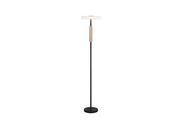 Gulvlampe TRIO Celeste Matt svart/krom/tre - Matt svart/krom/tre - Belysning - Innendørsbelysning & Lamper - Soveromslampe