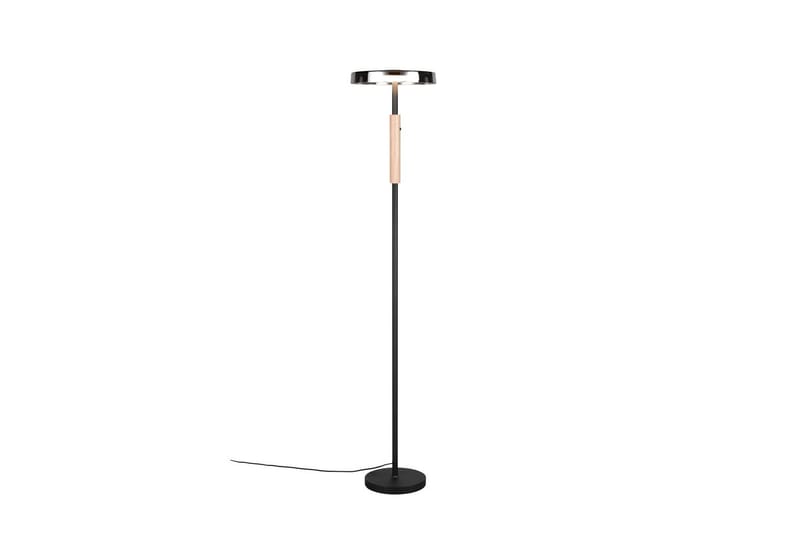Gulvlampe TRIO Celeste Matt svart/krom/tre - Matt svart/krom/tre - Belysning - Innendørsbelysning & Lamper - Soveromslampe