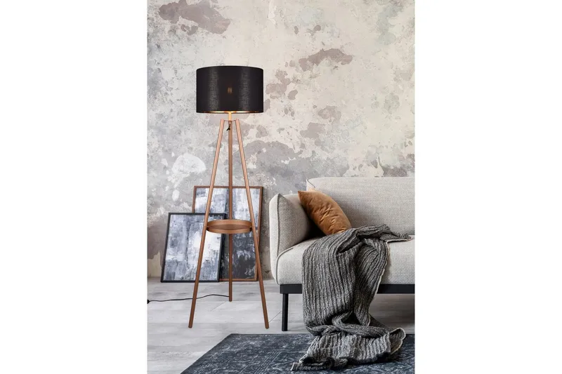 Gulvlampe TRIO Colette Kaffebrun - Kaffebrun - Belysning - Innendørsbelysning & Lamper - Soveromslampe