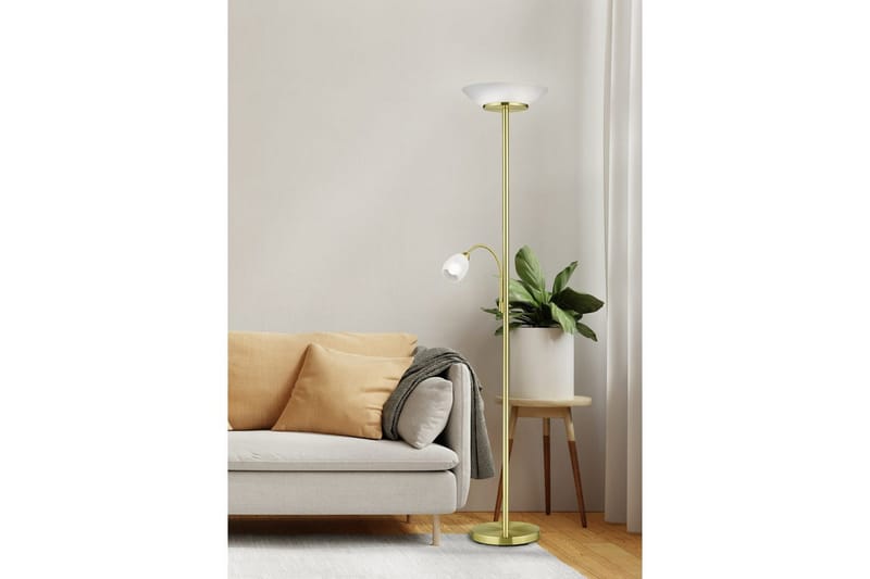 Gulvlampe TRIO Gerry Matt messing - Matt messing - Belysning - Innendørsbelysning & Lamper - Soveromslampe