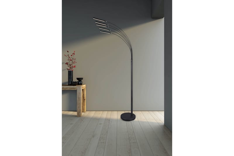 Trio Lighting Reed LED gulvlampe børstet stål - Belysning - Innendørsbelysning & Lamper - Gulvlampe