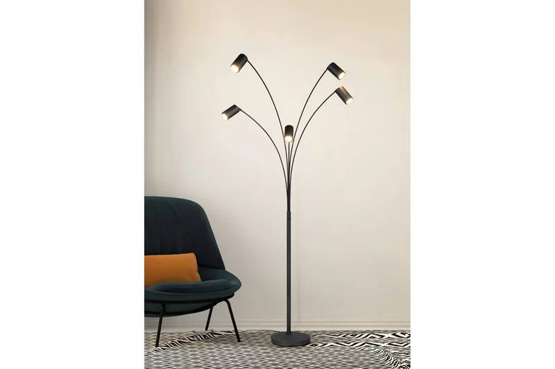 Gulvlampe TRIO Marley Matt svart - Matt svart - Belysning - Innendørsbelysning & Lamper - Soveromslampe