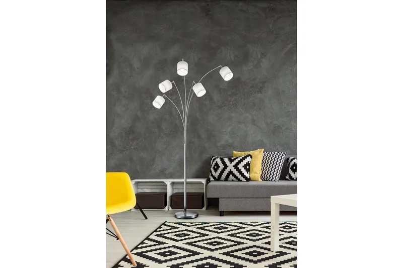 Gulvlampe TRIO Tommy Bøyd Børstet stål - Børstet stål - Belysning - Innendørsbelysning & Lamper - Soveromslampe