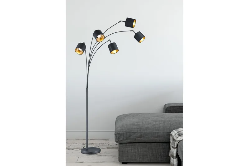 Gulvlampe TRIO Tommy Bøyd Matt svart - Matt svart - Belysning - Innendørsbelysning & Lamper - Soveromslampe