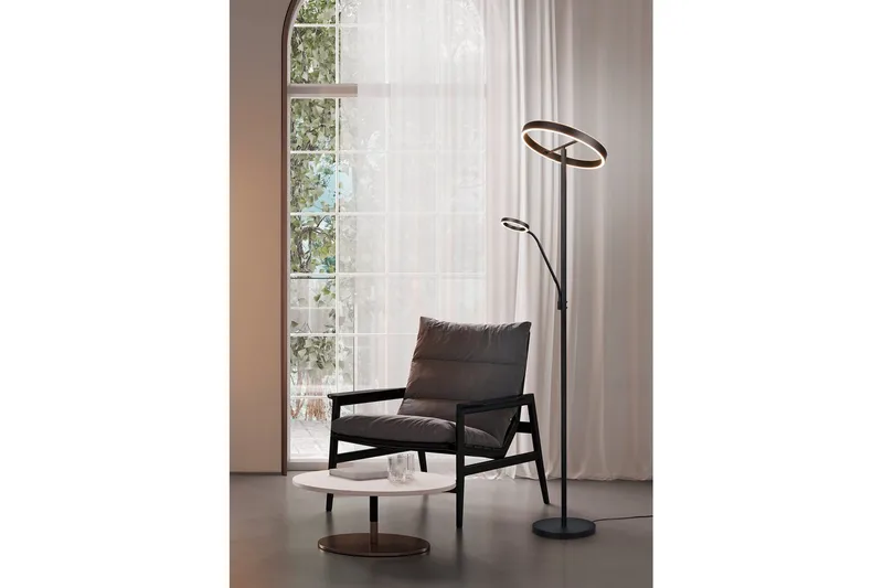 Gulvlampe TRIO Willis Matt svart - Matt svart - Belysning - Innendørsbelysning & Lamper - Soveromslampe