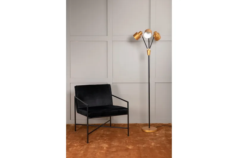 Vifta Gulvlampe 3 Pærer 33 cm - Svart/Messing - Belysning - Innendørsbelysning & Lamper - Gulvlampe - Trearmet gulvlampe
