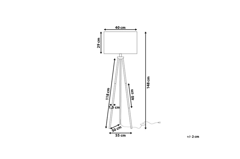 Vistula Gulvlampe 148 cm - Hvit - Soveromslampe - Stuelampe - Gulvlampe