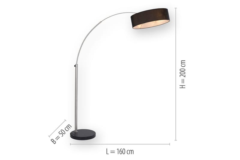 Gulvlampe Petro - 50x200x160 cm - Belysning - Innendørsbelysning & Lamper - Soveromslampe