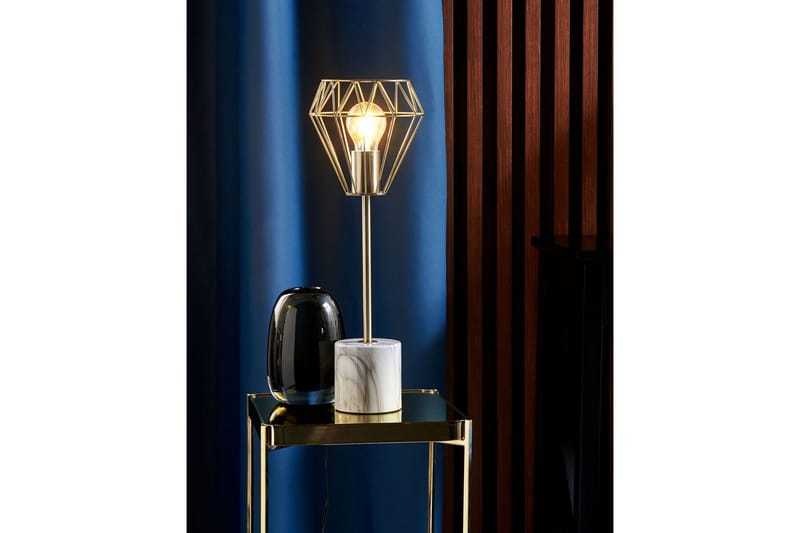 Kasik Bordlampe 49 cm E27 - Messing/Hvit - Belysning - Innendørsbelysning & Lamper - Vinduslampe - Vinduslampe på fot