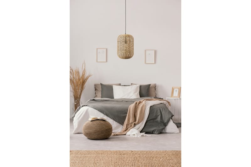 Trio Lighting Runa taklampe E27 35cm matt sort/rotting - Matt svart/Natur - Belysning - Innendørsbelysning & Lamper - Kjøkkenlampe - Taklampe kjøkken