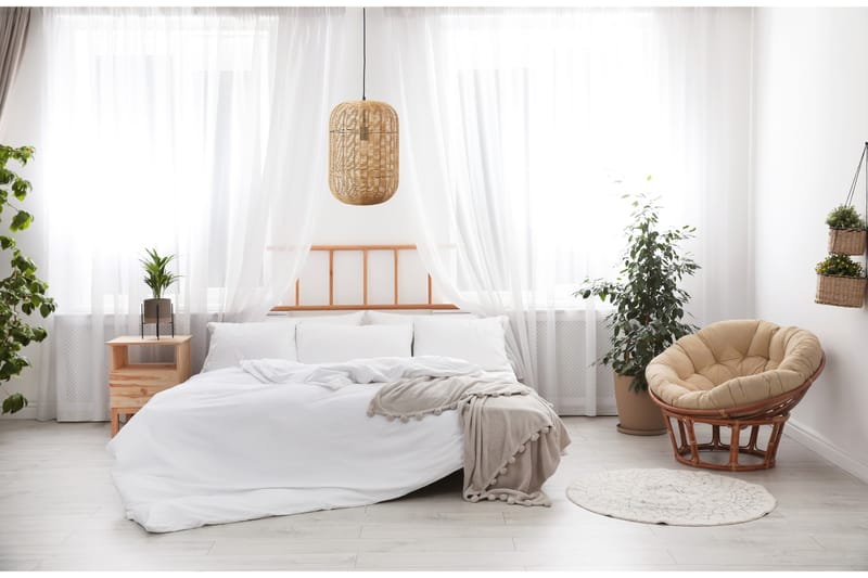 Trio Lighting Runa taklampe E27 35cm matt sort/rotting - Matt svart/Natur - Belysning - Innendørsbelysning & Lamper - Kjøkkenlampe - Taklampe kjøkken