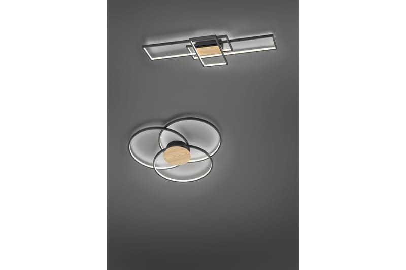 Trio Lighting Sedona LED plafond matt sort/tre - Belysning - Innendørsbelysning & Lamper - Kjøkkenlampe - Taklampe kjøkken