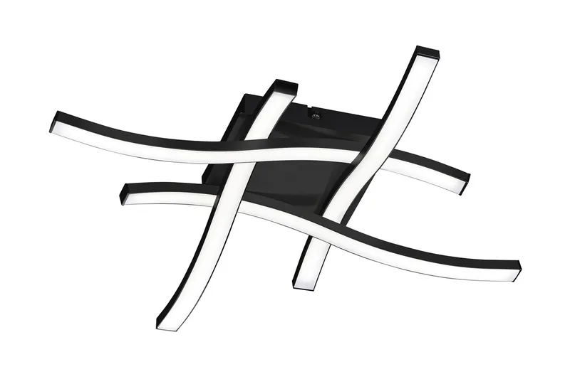 Trio Lighting Route LED plafond 4L matt sort, Matt svart