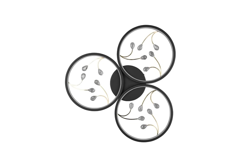 Groovy LED-Taklampe 3-os Mattsvart/Gull - Belysning - Innendørsbelysning & Lamper - Kjøkkenlampe - Taklampe kjøkken