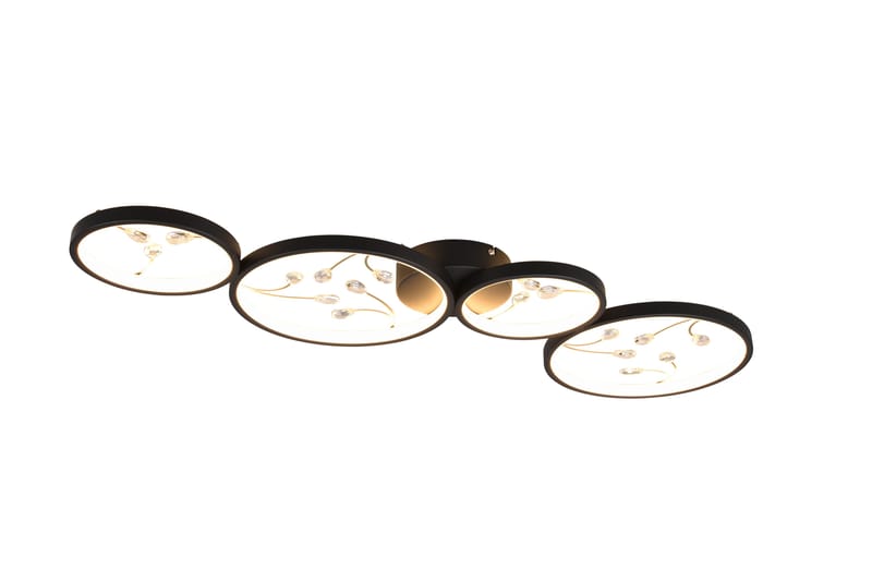 Groovy LED-Taklampe 4-os Mattsvart/Gull - Belysning - Innendørsbelysning & Lamper - Kjøkkenlampe - Taklampe kjøkken