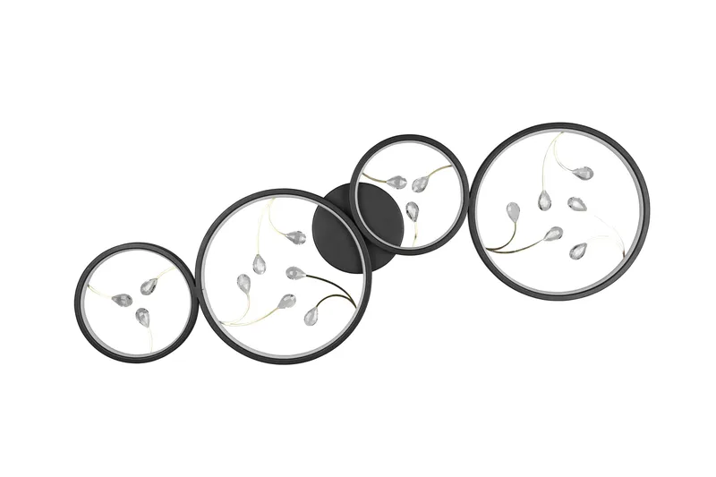 Groovy LED-Taklampe 4-os Mattsvart/Gull - Belysning - Innendørsbelysning & Lamper - Kjøkkenlampe - Taklampe kjøkken