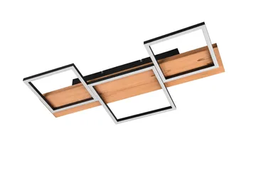 Harper LED-Taklampe 65 cm Mattsvart/Tre - Belysning - Innendørsbelysning & Lamper - Kjøkkenlampe - Taklampe kjøkken
