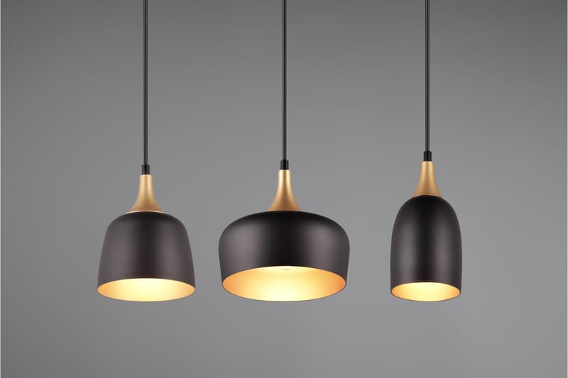 Trio Lighting Chiraz Taklampe 3L E27 matt svart/matt messing - Belysning - Innendørsbelysning & Lamper - Kjøkkenlampe - Taklampe kjøkken