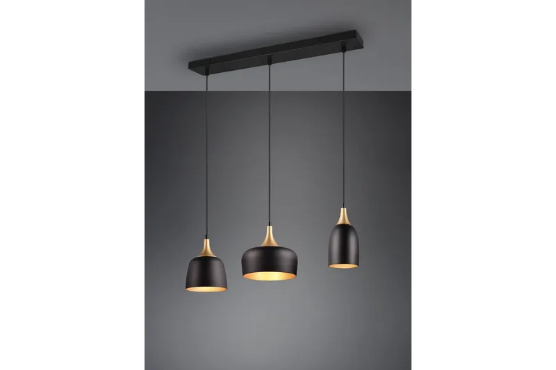 Trio Lighting Chiraz Taklampe 3L E27 matt svart/matt messing - Belysning - Innendørsbelysning & Lamper - Kjøkkenlampe - Taklampe kjøkken