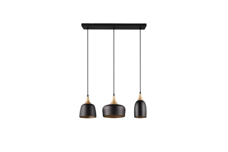 Trio Lighting Chiraz Taklampe 3L E27 matt svart/matt messing - Belysning - Innendørsbelysning & Lamper - Kjøkkenlampe - Taklampe kjøkken
