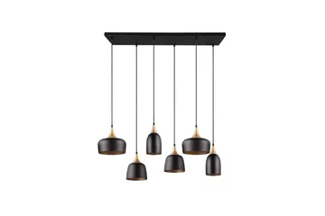 Trio Lighting Chiraz Taklampe 6L E27 Matt Svart/Matt Messing - Belysning - Innendørsbelysning & Lamper - Kjøkkenlampe - Taklampe kjøkken