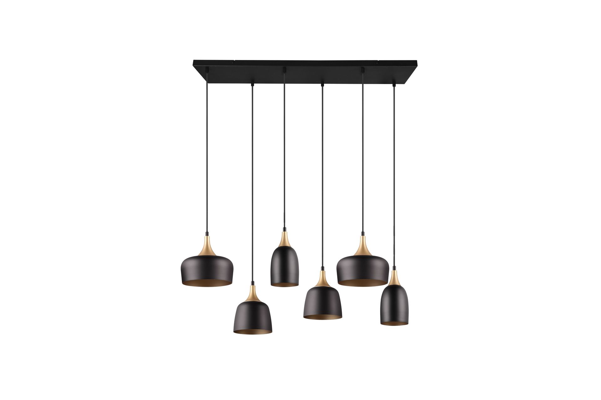 Trio Lighting Chiraz Taklampe 6L E27 Matt Svart/Matt Messing - Belysning - Innendørsbelysning & Lamper - Kjøkkenlampe - Taklampe kjøkken