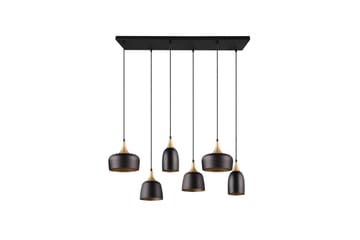 Trio Lighting Chiraz Taklampe 6L E27 Matt Svart/Matt Messing - Belysning - Innendørsbelysning & Lamper - Kjøkkenlampe - Taklampe kjøkken