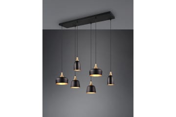 Trio Lighting Chiraz Taklampe 6L E27 Matt Svart/Matt Messing - Belysning - Innendørsbelysning & Lamper - Kjøkkenlampe - Taklampe kjøkken