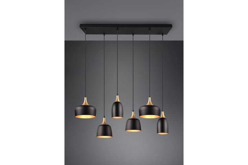 Trio Lighting Chiraz Taklampe 6L E27 Matt Svart/Matt Messing - Belysning - Innendørsbelysning & Lamper - Kjøkkenlampe - Taklampe kjøkken