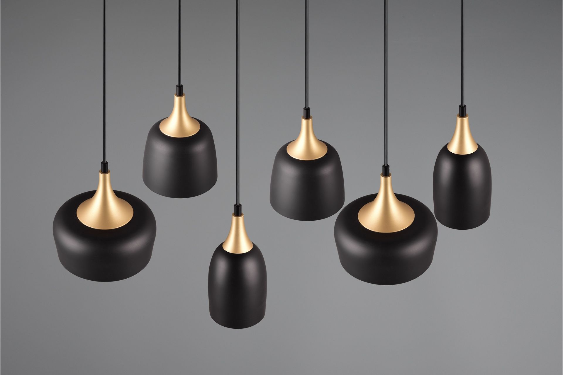 Trio Lighting Chiraz Taklampe 6L E27 Matt Svart/Matt Messing - Belysning - Innendørsbelysning & Lamper - Kjøkkenlampe - Taklampe kjøkken