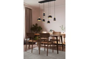 Trio Lighting Chiraz Taklampe 6L E27 Matt Svart/Matt Messing - Belysning - Innendørsbelysning & Lamper - Kjøkkenlampe - Taklampe kjøkken