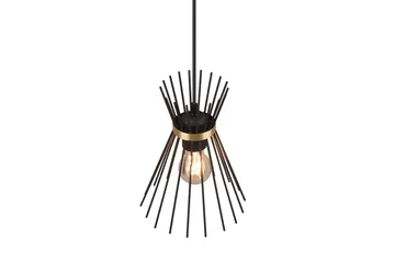 Trio Lighting Rod Taklampe 1L E27 svart/gull - Belysning - Innendørsbelysning & Lamper - Kjøkkenlampe - Taklampe kjøkken