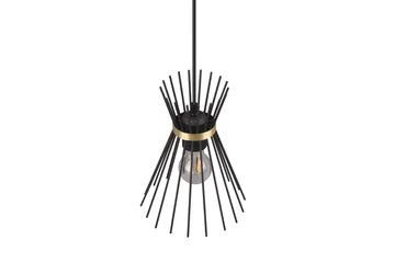 Trio Lighting Rod Taklampe 1L E27 svart/gull - Belysning - Innendørsbelysning & Lamper - Kjøkkenlampe - Taklampe kjøkken