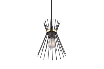 Trio Lighting Rod Taklampe 1L E27 svart/gull - Belysning - Innendørsbelysning & Lamper - Kjøkkenlampe - Taklampe kjøkken