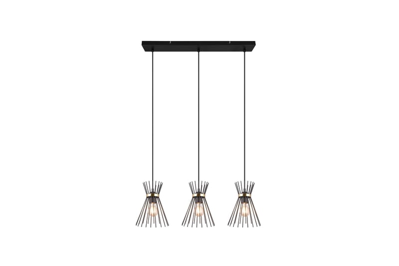 Trio Lighting Rod taklampe 3L E27 svart/gull - Belysning - Innendørsbelysning & Lamper - Kjøkkenlampe - Taklampe kjøkken