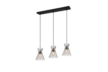 Trio Lighting Rod taklampe 3L E27 svart/gull - Belysning - Innendørsbelysning & Lamper - Kjøkkenlampe - Taklampe kjøkken